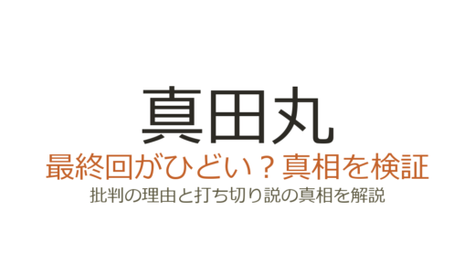 真田丸の最終回がひどいと言われる理由！打ち切りだったのか徹底解説